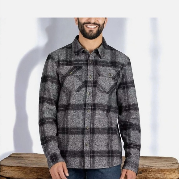 Colorado Clothing NWT Mens Black Gray Plaid Flannel Button Down Shirt XL - Picture 2 of 4